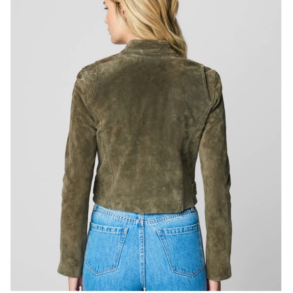 BLANK NYC Run for it suede jacket moto style sage green NWT - Picture 4 of 4